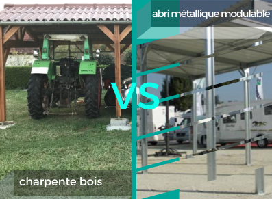 LE MATCH : charpente bois VS abri métallique modulable