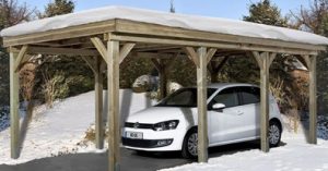 carport bois neige