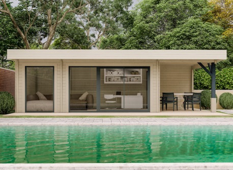 bureau de jardin avec terrasse design et haut de gamme