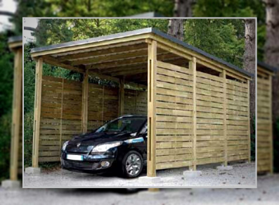 carport avec parois latérales