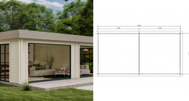 plan chalet de jardin avec mesures