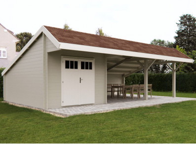 auvent de terrasse en bois charpenté