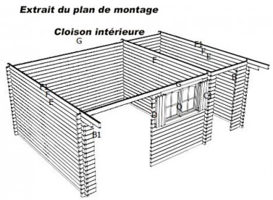 abri de jardin bois avec une cloison intérieure