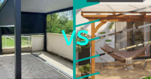 abri terrasse bois et pergola bioclimatique métallique