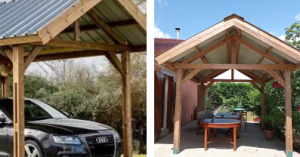 ossature bois carport pour déjeuner