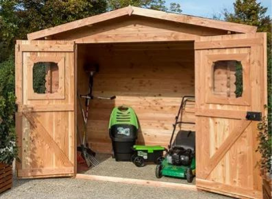 abri de jardin porte à deux battants