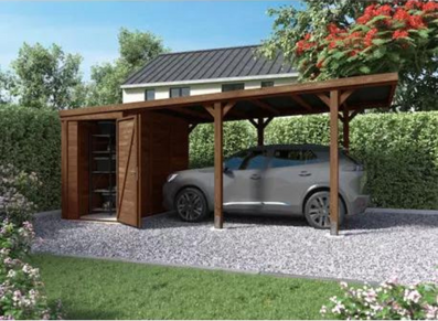 carport 1 voiture avec atelier