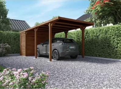 Carport 1 voiture avec atelier : la protection et le stockage !