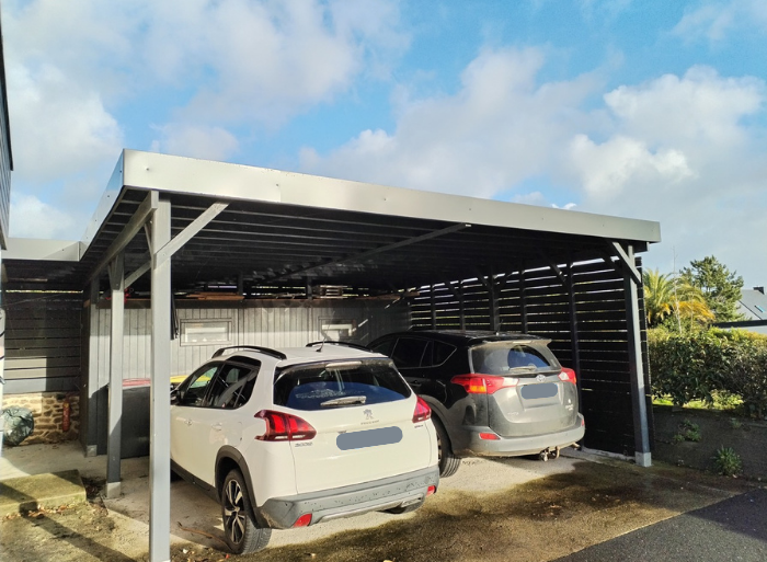 carport bois avec atelier intéger et bardages latéraux