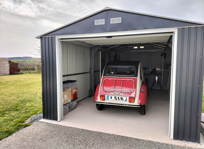 garage métal avec porte basculante