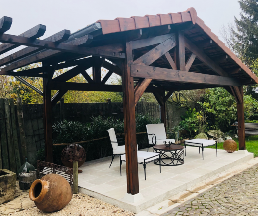 pergola bois avec tonnelle attenante sur mesure