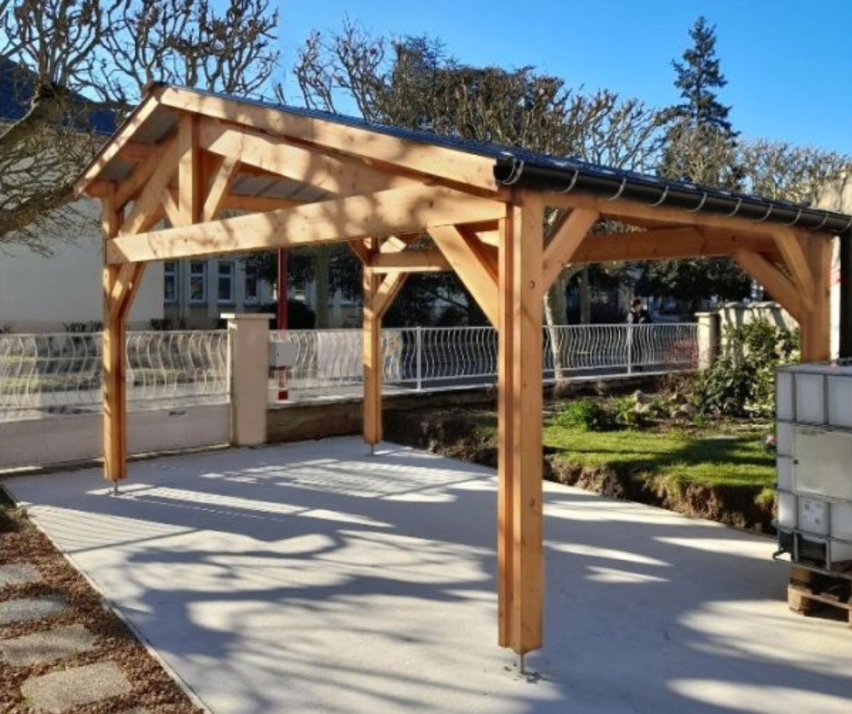 dalle béton au sol sous le carport