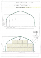 tunnel de stockage grand volume et dimensions des balles de foin