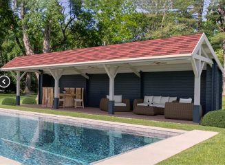 pergola piscine de 30 m² en bois