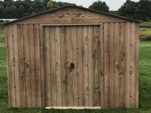 cabane métallique imitation bois