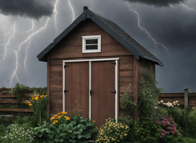 tempête Ciaran et avaries sur les abris de jardin