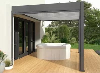 pergola bioclimatique adossée 4x3 de 12 m²