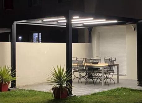 pergola électrique et motorisée avec leds