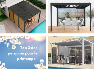 pergola bioclimatique avec bardages latéraux