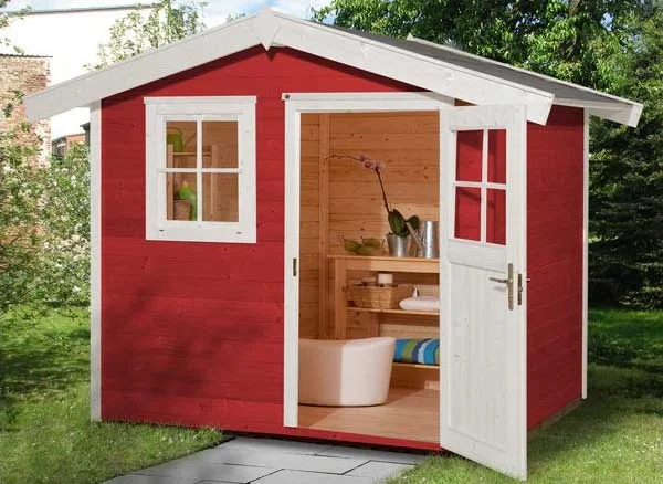 cabanon de jardin en bois peint déjà traité