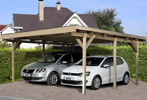 carport double bois avec toit plat : pensez à l'autorisation d'urbanisme