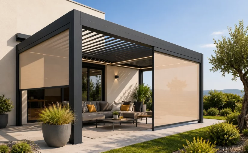 Stores pour pergola bioclimatique : la solution pour profiter de votre terrasse toute l’année
