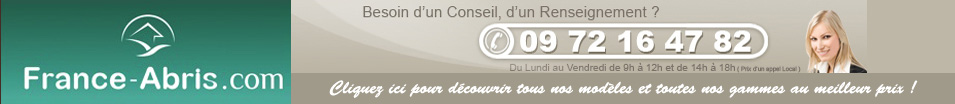 france abris, abri, jardin, metal, bois, pvc, carapax, vitabri, lifetime, absco, spacemaker, grosfillex, keter