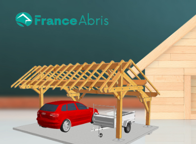 charpente bois 2 pentes asymétriques tenon et mortaise