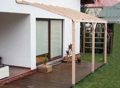 abri terrasse adossée en bois