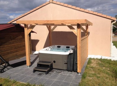 ossature bois abri spa terrasse