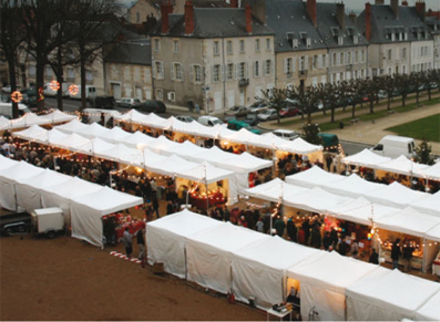 des stands pour les commerçants itinérants